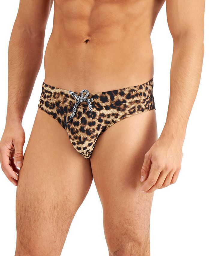Mens animal print best sale swim briefs