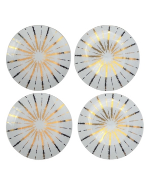 Euro Ceramica Luminaire 4 Piece Salad Accent Plate Set In Luminaire