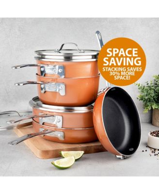 StackMaster 10-Piece Nonstick Ceramic Coating Cookware Set