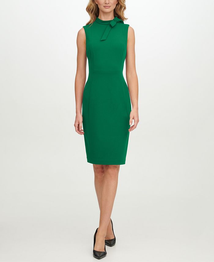 Calvin Klein Tie-Neck Sheath Dress & Reviews - Dresses - Women - Macy's