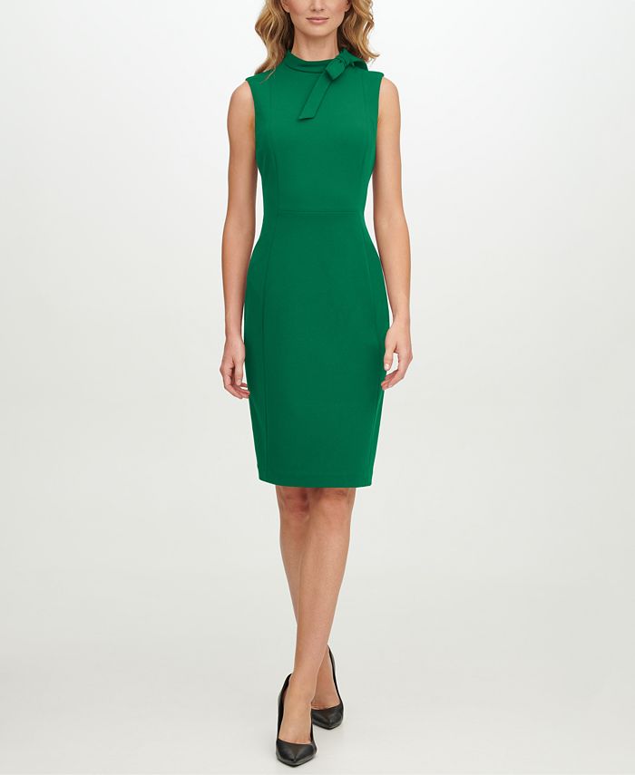 Calvin Klein Tie-Neck Sheath Dress u0026 Reviews - Dresses - Women - Macy's calvin klein dresses on sale