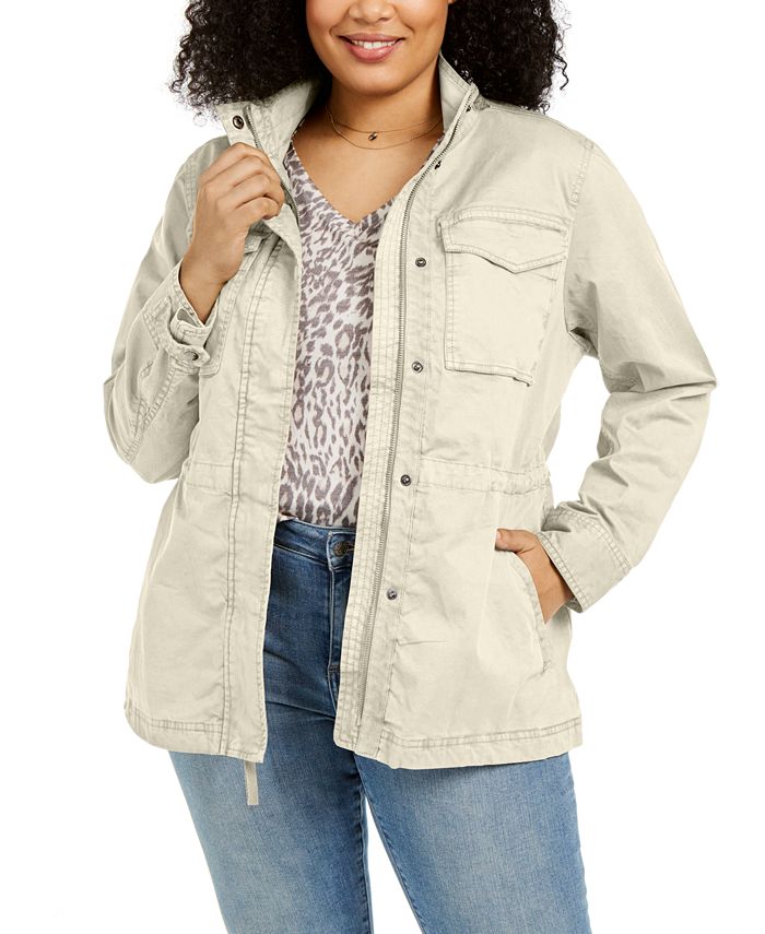 Style & Co Plus Size Cotton Utility Jacket, Created for Macy's Macy's