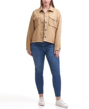 Levi's Trendy Plus Size Cropped Cotton Utility Jacket