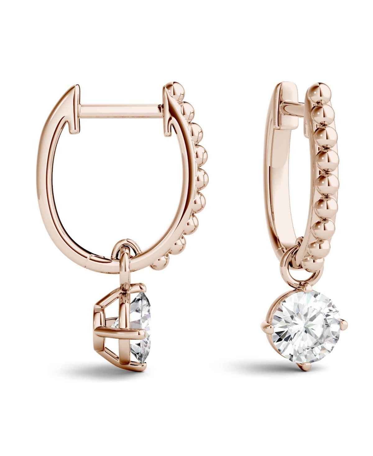 Moissanite Beaded Drop Earrings 1 ct. t.w. Diamond Equivalent in 14k Gold