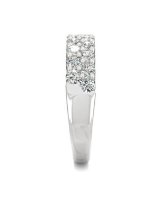 Moissanite Two Row Band 1 ct. t.w. Diamond Equivalent in 14k White Gold