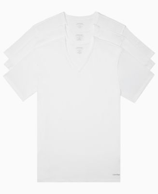 Calvin Klein Men's Tall Cotton Classics SS V Neck 3 Pack - Macy's