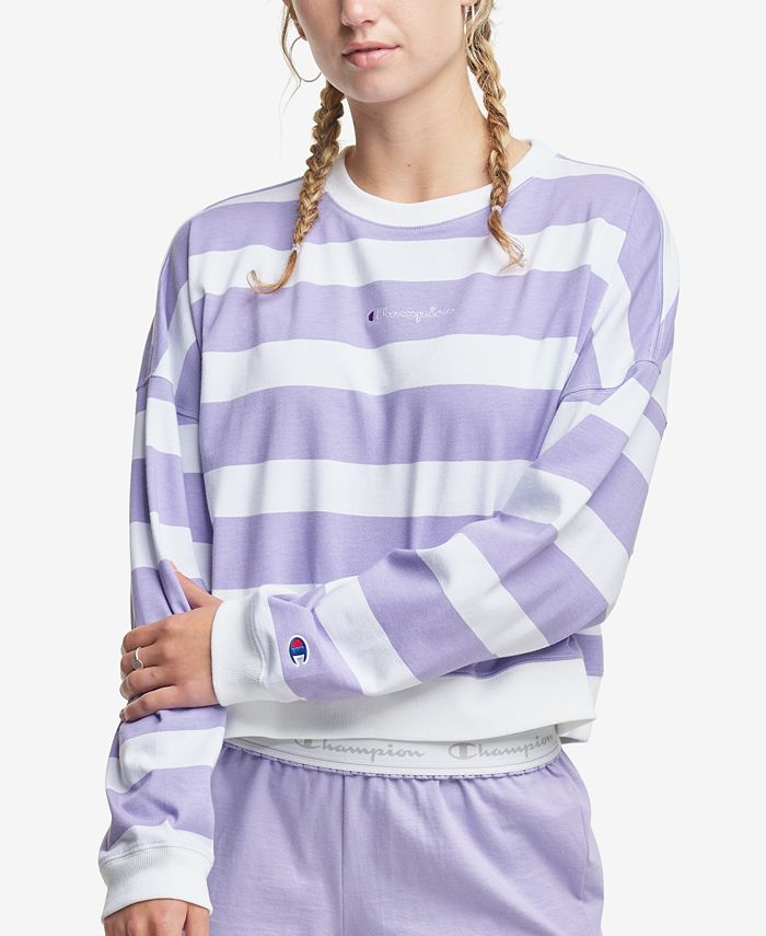 Women's Striped Cotton Sweatshirt - Macy's