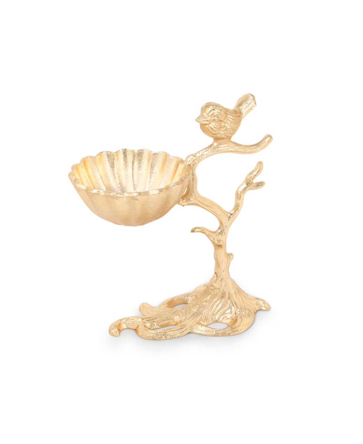 7"L Gold Centerpiece Bowl on Branch Base with Bird - Gold