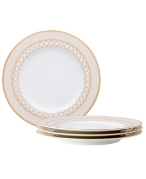 Noritake Eternal Palace Gold Set Of 4 Salad Plates, 8-1/4" In White And Gold