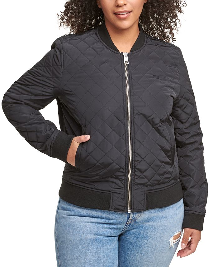 Plus Diamond Quilted Jacket - Macy's