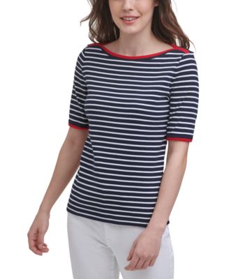 Tommy Hilfiger - Cotton Striped Boat-Neck Top