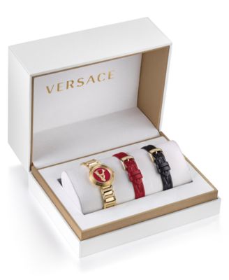 Versace - Women's Swiss Virtus Mini Gold-Tone Stainless Steel Bracelet Watch 28mm