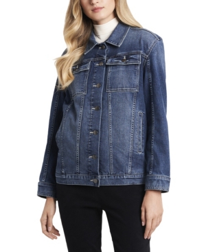 Plus Size Long Sleeve Trucker Denim Jacket