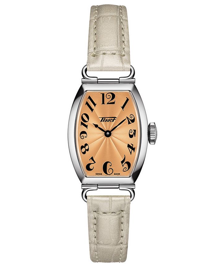 Tissot - Women's Swiss Heritage Porto Gray Leather Strap Watch 22x30mm