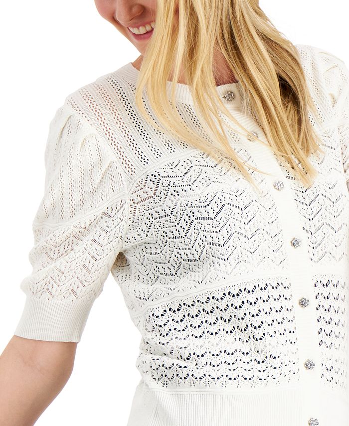 Charter Club Petite Puff ElbowSleeve Cardigan Sweater, Created for