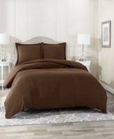 Super Soft Double Brushed Microfiber 3 Pc. Duvet Cover Set, Full - Chocolate