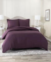 Super Soft Double Brushed Microfiber 3 Pc. Duvet Cover Set, Full - Purple