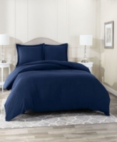 Super Soft Double Brushed Microfiber 3 Pc. Duvet Cover Set, Full - Navy
