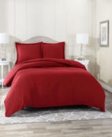 Super Soft Double Brushed Microfiber 3 Pc. Duvet Cover Set, King - Burgundy