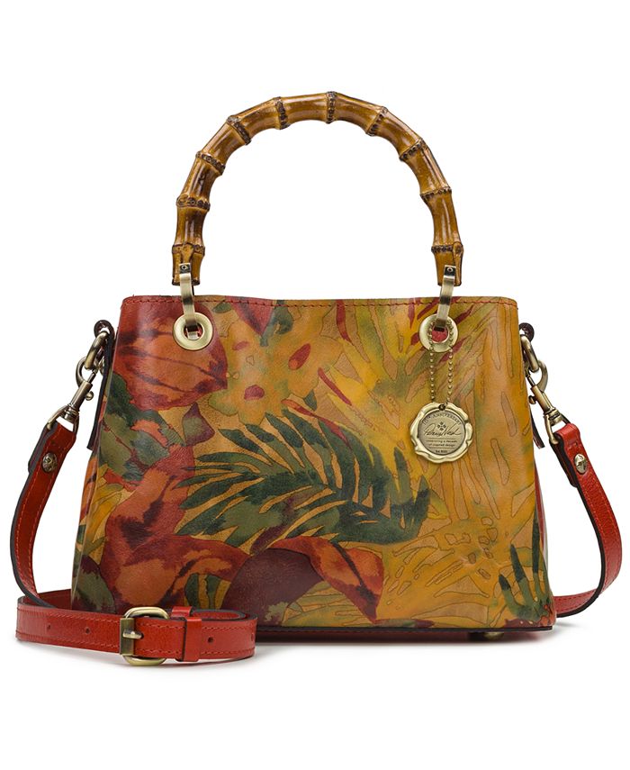 Patricia Nash Empoli Leather Satchel With BambooShaped Handles