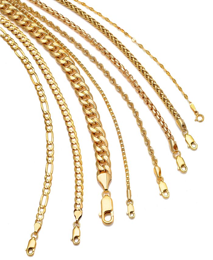 Italian Gold - 16" Flattened Link Chain Necklace in 14k Gold