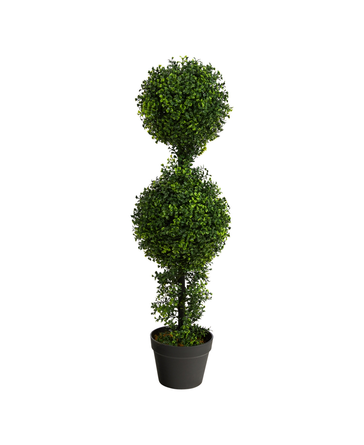 34" Boxwood Double Ball Topiary Artificial Tree Indoor/Outdoor - Green