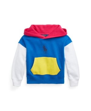 Little Girls Color-blocked Fleece Hooded Sweatshirt