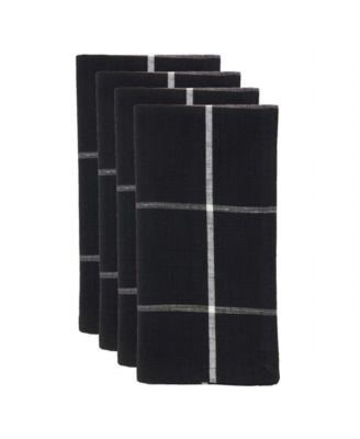Cotton Table Napkins with Simple Plaid Design, Set of 4, 20" x 20"