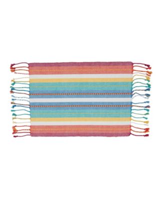 Striped Design Dobby Placemats, Set of 4, 19" x 13"