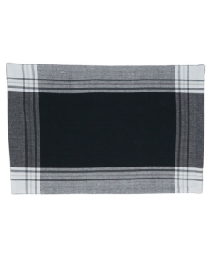 Saro Lifestyle Striped Border Design Placemats, Set Of 4, 19" X 13" In Black