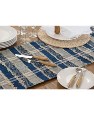 Striped Woven Table Runner with Dual-Tone Design, 72" x 16"