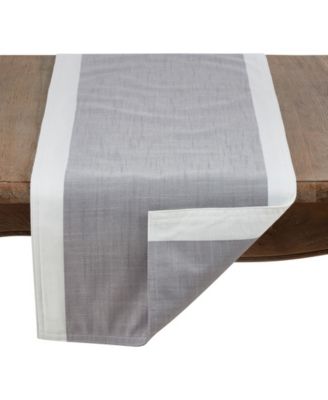 Saro Lifestyle Table Runner with Banded Border, 54" x 16"