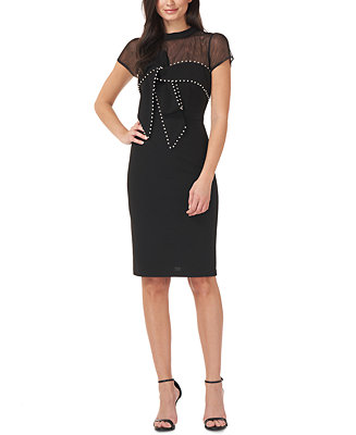 JS Collections Embellished Illusion Sheath Dress - Macy's