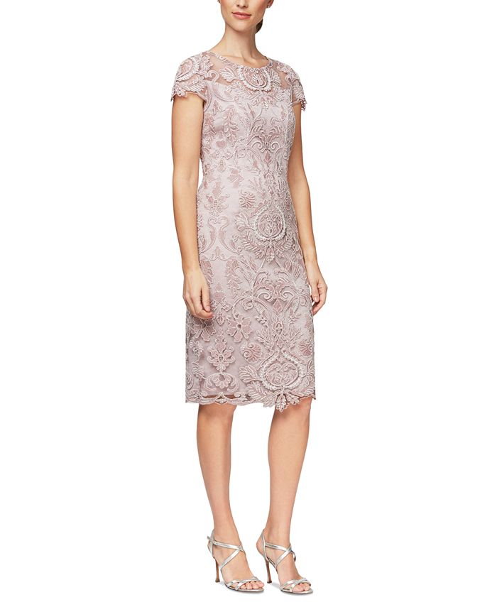 Alex Evenings Embroidered Sheath Dress - Macy's