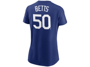 Nike Los Angeles Dodgers Men's Gold Name and Number Player T-Shirt Mookie Betts - RoyalBlue