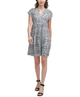 Calvin Klein - Printed Tiered A-Line Dress