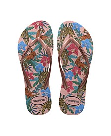 Women's Slim Tropical Flip Flop Sandals