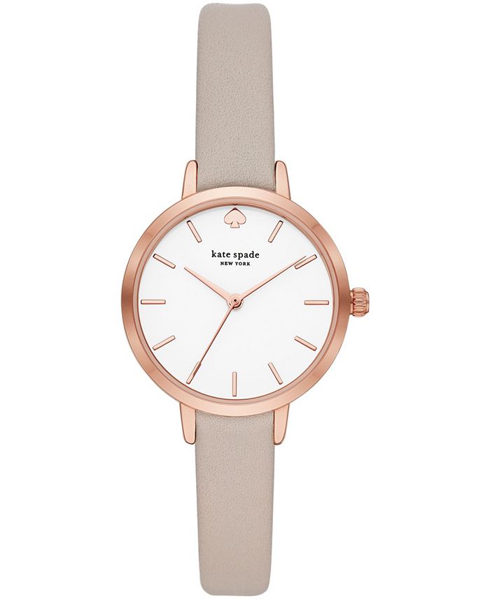 kate spade new york Women's Metro Three-Hand Gray Leather Watch 30mm &  Reviews - All Watches - Jewelry & Watches - Macy's