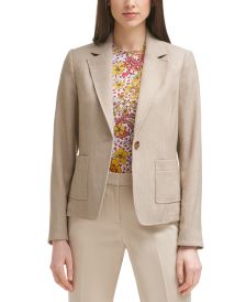 Textured One-Button Jacket