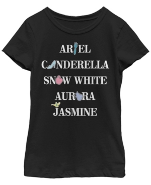 Big Girls Disney Princesses Princess Faux Patchy Icons Short Sleeve T-shirt