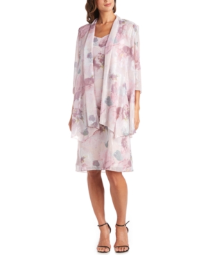 R & M Richards Petite 2-Pc Floral-Print Jacket & Dress Set