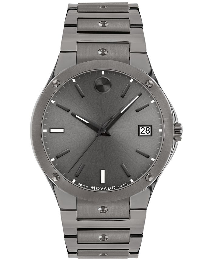 Movado - Men's Swiss SE Gray PVD Bracelet Watch 41mm
