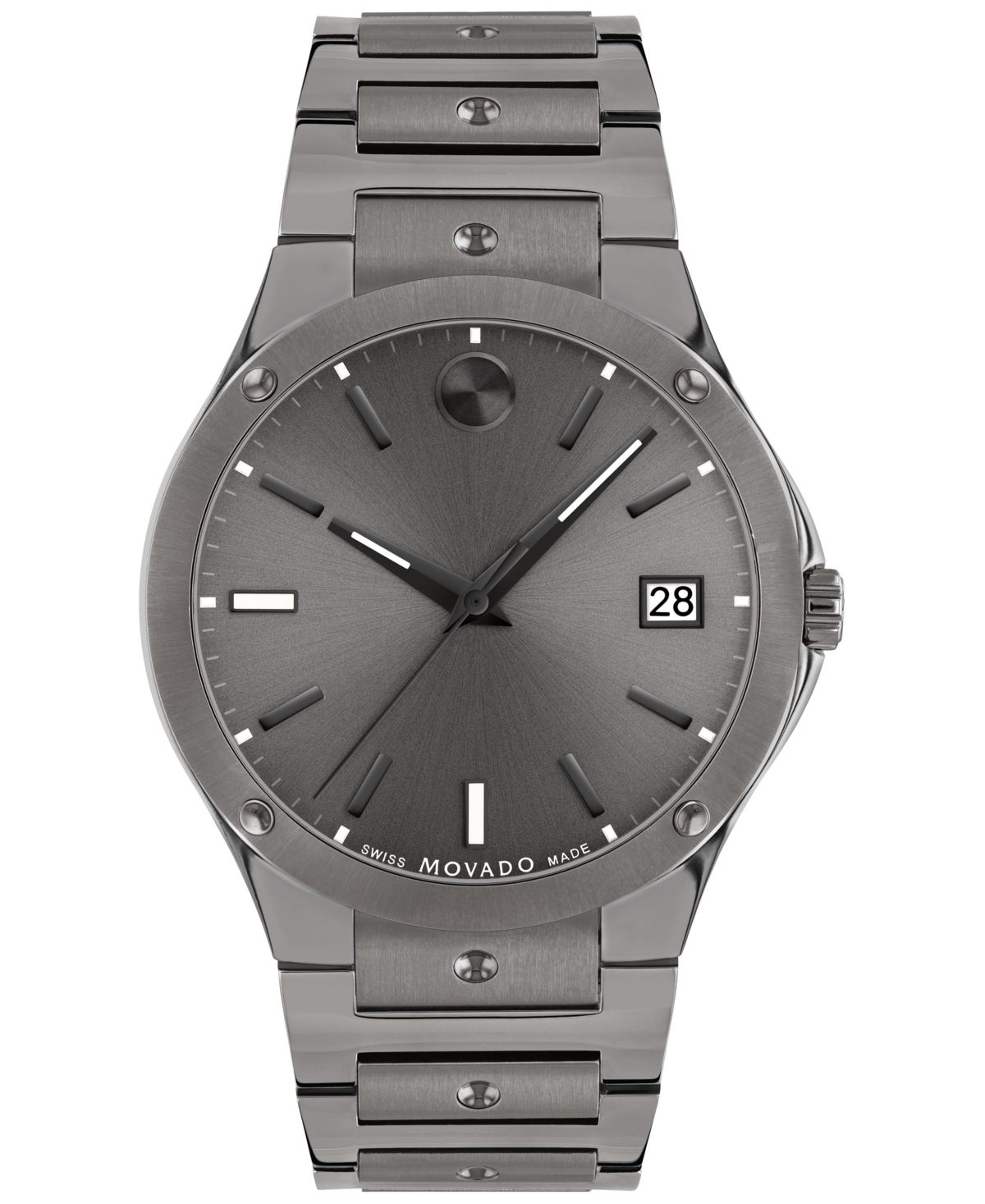 Shop Movado Men's Swiss Se Gray Pvd Bracelet Watch 41mm In Grey