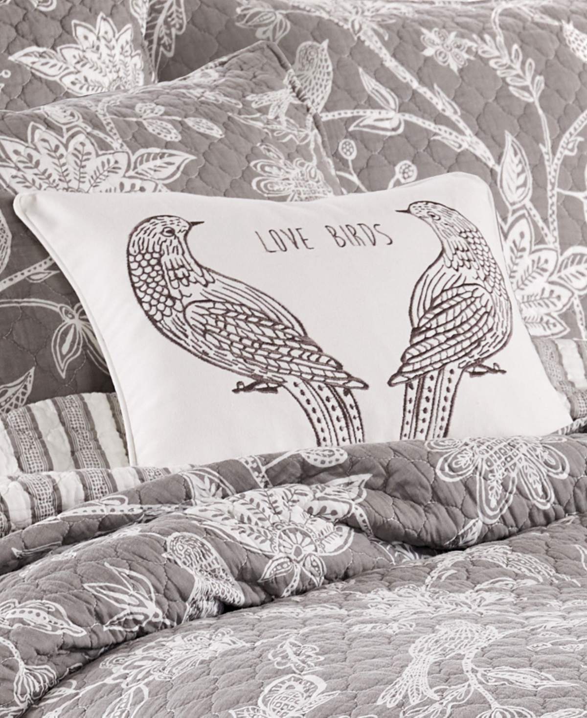 Shop Levtex Tanzie Love Birds Decorative Pillow, 14" X 18" In Black