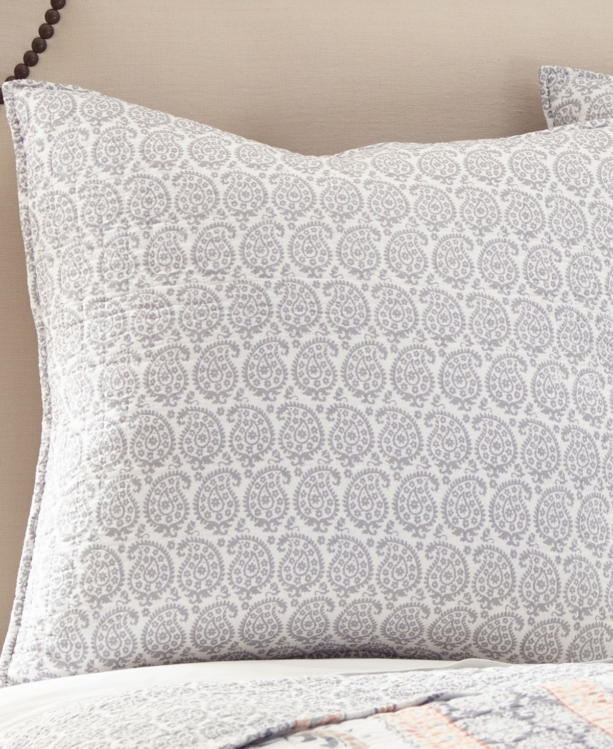 Levtex Darcy Paisley Damask 2-pc. Sham Set, European In Gray