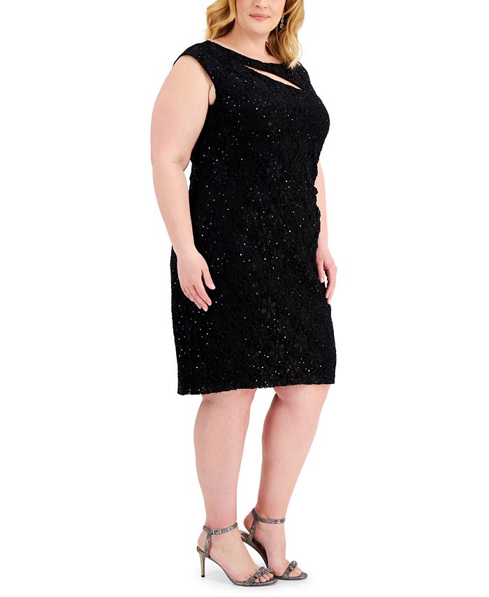 Connected Plus Size Cutout Lace Sheath Dress - Macy's