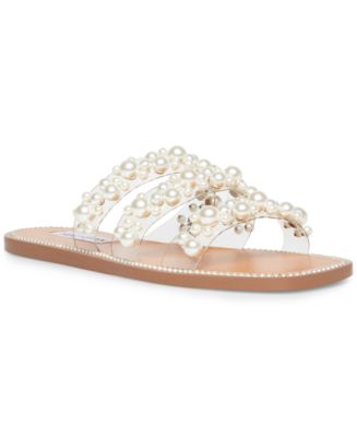 Steve Madden Women's Taye Embellished Vinyl Slide Sandals Macy's