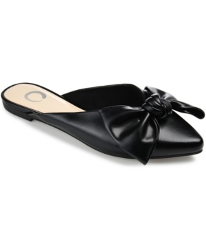 Journee Collection Women's Dott Bow Mules Women's Shoes In Black