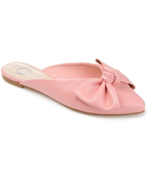 Journee Collection Dott Womens Slip On Pointed Toe Mules In Pink