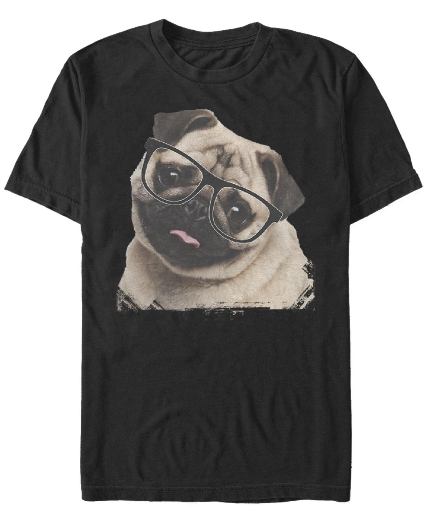 Мужская футболка Fifth Sun Pug Nerd Short Sleeve Crew, цвет: Чёрный — фото 1